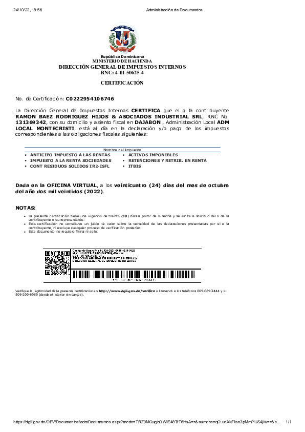 Certificaci N De Impuestos Al D A Ministerio De Medio Ambiente Y